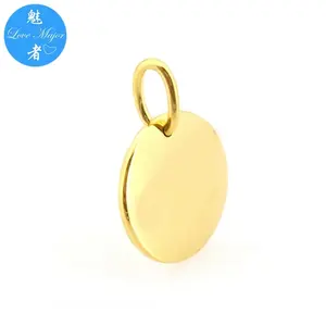 gold DIY Flat Round Stainless Steel Blank Stamping Pendants Charms 20x2mm