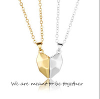 Collier Pendentif Aimanté Hainon pour Couples, Pierre des Vœux, Cœur Entrelacé, Collier Ras du Cou, Bijou pour Femmes et Hommes
