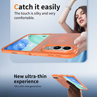 Coque de protection pliable tendance orange mate au toucher doux pour iPhone Duo, antichoc, personnalisable, compatible avec la charge sans fil magnétique