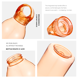 ขวดน้ำพลาสติกสำหรับเด็ก ปากแคบ ปลอดสาร BPA ขนาด 500 มล. 950 มล. ขวดน้ำพลาสติกสำหรับโรงเรียน ป้องกันการรั่วซึม พร้อมหูหิ้ว - Product Image 2