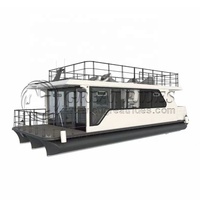 Maison flottante préfabriquée, bateau-maison, mini-maison, bateau de fête, petite maison aquatique, hôtel flottant sur le lac ou la rivière