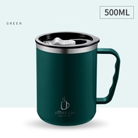 Vente en gros de tasses à café/lait graduées en acier inoxydable 304 de 500 ml, écologiques, créatives, avec couvercle et logo, thermos à vide