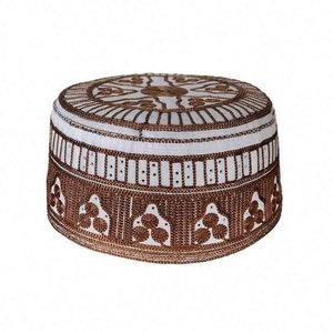 Chapeau de prière islamique universel pour hommes et femmes musulmans, chapeau en coton rayé respirant pour les quatre saisons - Product Image 4