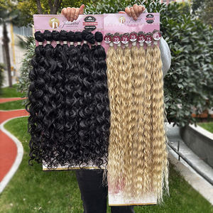 Extensions de Cheveux Synthétiques Bio Organiques Bouclés Ondulés Julianna en Fibres Protéinées – Paquet de 1 <span class=keywords><strong>Solution</strong></span> de Gros avec Tissage et Laces - Product Image 1