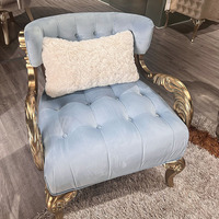 Chaise de loisirs de luxe moderne en bois massif doré sculpté à la main, style moyen-oriental, avec revêtement en velours de Dubaï de qualité supérieure, garantie 1 an
