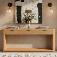 Meuble de salon moderne et luxueux FERLY, console d'entrée en bois avec tiroirs, console en bois massif, longue et étroite