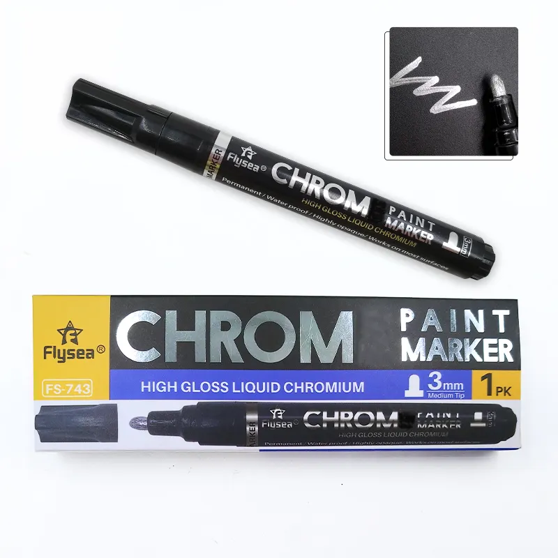 Silber Liquid Mirror Marker Gloss Art Paint Pen Set für Felgen kratzer Reparatur Wasser UV-beständiges Modell