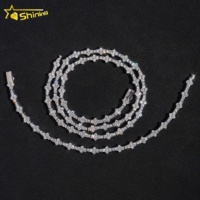 Nouveautés Haute Qualité Mode Glacé Croix 3MM Fleur 925 Collier En Argent Moissanite Chaîne De Tennis