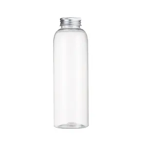 Hot Sell Good Quality Large Capacity Round Clear Juice Plastic Bottle Beverage With Cork Cap