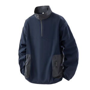 Automne nouveau Style demi-fermeture éclair <span class=keywords><strong>Anorak</strong></span> vestes hommes femmes décontracté Sports de plein air vestes Nylon extensible hommes coupe-vent vestes - Product Image 4