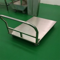 Carretilla de Plataforma de Acero Inoxidable 304, Carretilla de Mano con Plataforma Plana, Carro de Mano Plano
