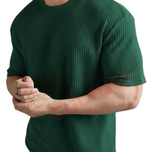 Hot Sales New Arrivals Custom 240 GSM Heavyweight Unisex <b>Waffle</b> T-Shirts Oversized TShirt for Men - Product Image 1