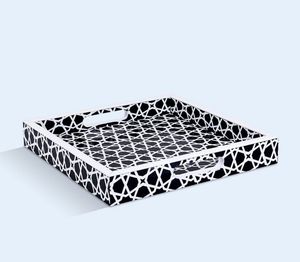 Décoration de table de cuisine et de salle à manger d'Inde Plateau de service élégant en résine incrustée pour le thé, le café et le petit déjeuner - Product Image 4