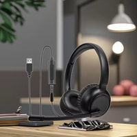 OEM Verbessertes USB 3,5mm 2-in-1 Kabelgebundenes Stereo-Headset Kristallmikrofon Geräuschunterdrückung Lautstärkeregelung Stummschalttaste für Telefone