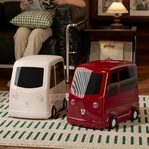 Waste <b>Bin</b> Bus Shape Indoor Home Kitchen Living Room Toilet Trash Can Red White Color 2026 New Design - Product Image 1