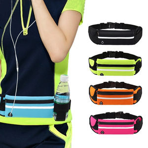 Ceinture de sport portable avec fermeture éclair étanche personnalisée pour la randonnée, le vélo, la course à pied, sac banane avec porte-bouteille d'eau - Product Image 1