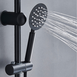 Robinetterie murale en acier inoxydable pour salle <span class=keywords><strong>de</strong></span> bain, <span class=keywords><strong>eau</strong></span> froide uniquement, avec ensemble <span class=keywords><strong>de</strong></span> <span class=keywords><strong>douche</strong></span> pluie, <span class=keywords><strong>jet</strong></span> <span class=keywords><strong>de</strong></span> massage, fonction pause douce et cartouche céramique - Product Image 5