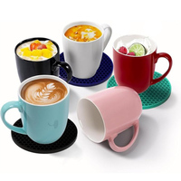 Snowboy 10cm Tapis de protection de table en silicone de qualité alimentaire, résistant à la chaleur, écologique, antidérapant, anti-adhésif, sous-verre pour tasse à café