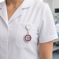Montre d'infirmière rétractable personnalisée OEM avec affichage numérique LED de la semaine, clip de fixation, étui en silicone, montre médicale pour infirmières, directement de l'usine