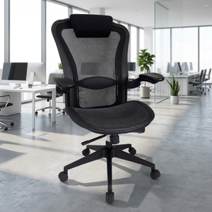 Chaise de bureau exécutive ergonomique multifonctionnelle moderne en maille avec hauteur réglable et pivotante - Product Image 1
