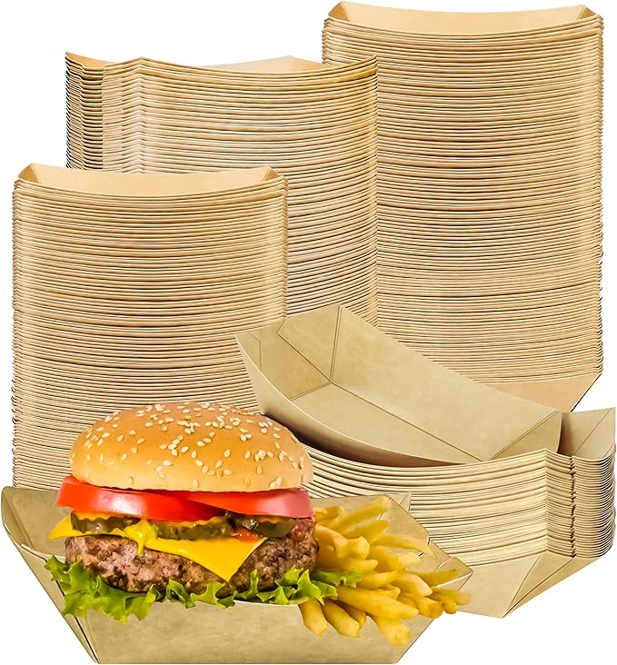 Custom Printed KFC Food Trays 3 lb Waterproof Red White Stand Treats Paper Plates & Bowls for Hot Dogs & Ice Cream
