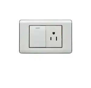 Hot sale PC panel double Universal Socket For home design 6 pin US American style wall socket outlet