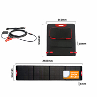 Panneau solaire portable pliable noir haute efficacité OEM 200W en matériau ETFE pour la recharge de réfrigérateurs de voiture