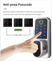 Cerradura Inteligente TTlock Cloud para Hogar, Hotel u Oficina, de Aleación de Zinc con Huella Dactilar y Código, para Puertas de Madera/Acero Inoxidable