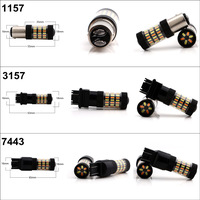Liwiny Dual Color ámbar/blanco T20 7443 1157 3157 4014 60smd Led 7443 Led Switchback bombilla Drl luces de freno de señal de giro