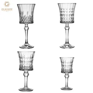 Crystal Glass Banquet Grape Red Wine Glass French Goblet Embossed Champagne Glass Factory