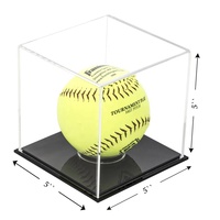 Vitrine de présentation de balles de tennis de sport en acrylique avec base en plastique et couvercle transparent
