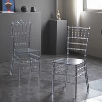 Chaises Chiavari Modernes en Cristal Transparent, en Acrylique et Résine, Empilables, Imperméables, avec Coussin en PC, pour Chambre et Salon – Vente en Gros