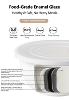 Bol de conservation des aliments en acier au carbone de qualité alimentaire 1,8/2L, émaillé, avec couvercle, pour mélanger et servir
