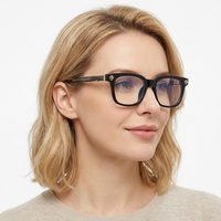 Nouvelles Lunettes Rétro Vintage Anti-Lumière Bleue, Monture Fine Noire Pleine Bordure, Verres PC, Design Uni pour Femme et Homme, Usage Quotidien