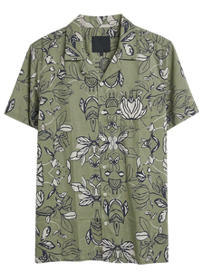 เสื้อเชิ้ตคอกลมแขนสั้นพิมพ์ลายทรอปิคอลสุดหรู คุณภาพเยี่ยม ลายพิมพ์แบบซ้ำได้  ผลิตตามสั่ง สำหรับผู้ชาย ผ้าฝ้าย 100% - Product Image 2