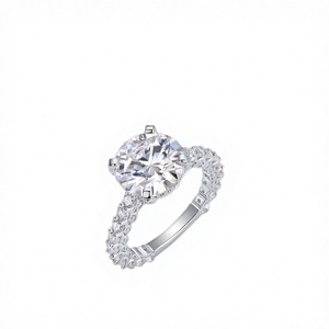 Bague en Moissanite de laboratoire couleur D VVS1, en argent sterling S925 sertie à griffes, plaquée or 18K, or rose, or blanc, platine, bijoux bohèmes - Product Image 2