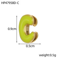 Perles breloques en forme de bulle avec lettres émaillées colorées en acier inoxydable plaqué or 18 carats Manna Free Combination pour collier DIY