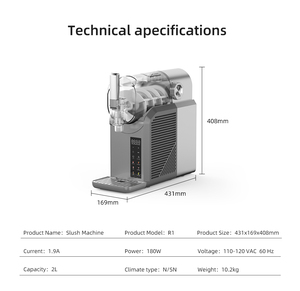 Machine <span class=keywords><strong>Professionnelle</strong></span> à Granita <span class=keywords><strong>2L</strong></span>, Machine à Margaritas Glacées et à Glace, 200W, Congélation Rapide pour Maison et Bar - Product Image 5