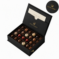 Boîtes à bonbons élégantes faites à la main, personnalisables, en forme de livre, avec fermeture magnétique, rouge et noir, boîte à chocolat avec logo estampé