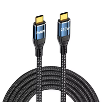 Câble de charge rapide USB Type-C vers C 5A PD 240W avec gaine en nylon pour iPhone 16/17 Pro Max iPad Macbook Air - Longueurs de 1 à 3 m