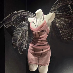 Conjunto de lencería transparente de encaje estándar al por mayor para mujer, camisón de media noche, lencería íntima de malla transparente - Product Image 1