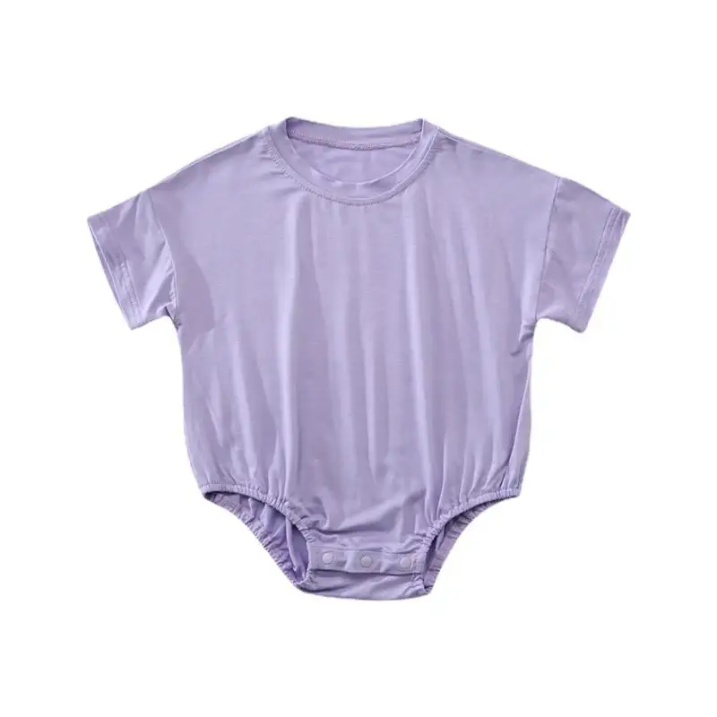Newborn Infant Toddler Boys Girls Clothes Modal T-shirt Bubble Casual Blank Oversized Organic Bamboo Bodysuit Baby Romper