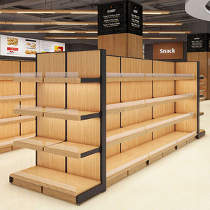 Groothandel Retail Hout & Stalen Boekhandel Display Rekken Voor Supermarkt & Supermarkt Winkel Plank Voor Product Display - Product Image 1