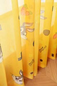 Fournisseur de rideaux en Chine, prix bas, rideaux pour enfants personnalisés, imprimés de dessins animés mignons, jaunes, avec des lapins - Product Image 4