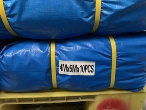 Bâche en plastique bleue imperméable en polyéthylène pour couverture extérieure, vente en gros d'usine à prix avantageux - Product Image 6