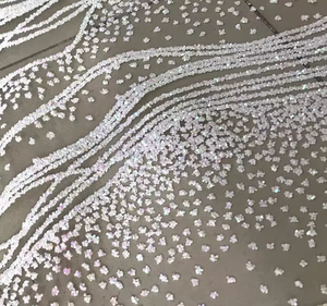 Tissu de luxe à paillettes effet vague d'eau en tulle à pois, estampé à chaud, pour robe de mariée, robe de spectacle, nappe de table - Product Image 6