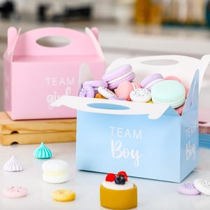 Boîtes de fête pour révélation de sexe, grands dossiers avec poignées, biodégradables, laminage mat pour garçons et filles, <span class=keywords><strong>anniversaire</strong></span> bleu rose - Product Image 2