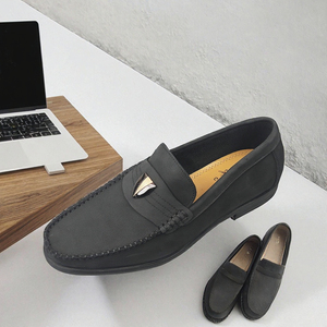 Mocassins pour hommes en cuir de vachette respirant, légers et confortables, à bout rond, pour le travail et les occasions décontractées, chaussures de printemps - Product Image 3