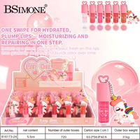 Gloss à lèvres hydratant et repulpant effet éclat, à base d'eau minérale végétalienne, longue tenue, design arc-en-ciel poney cartoon – Meilleure vente