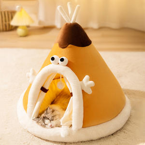 Pet çadır sevimli peluş Pet yatak toptan kış sıcak kedi mağara yatak - Product Image 4